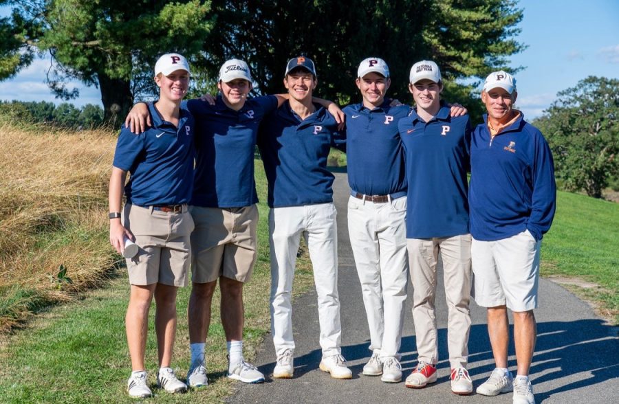 Members of Potomacs Golf Team enjoy their victory