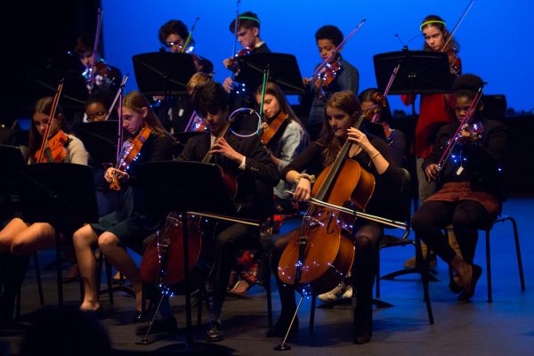 The Strings Orchestra performs in last years Winter Lights assembly.