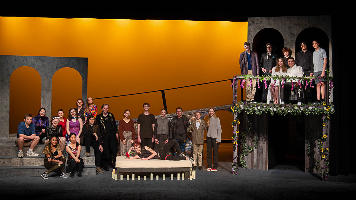 The cast and crew of Romeo and Juliet on the set in EPAC