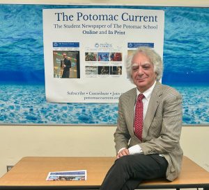 Dr. Metz in his classroom, the headquarters of the Current.