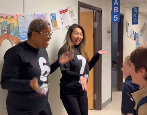 Potomac teachers dress up as “6-7” for Halloween!
